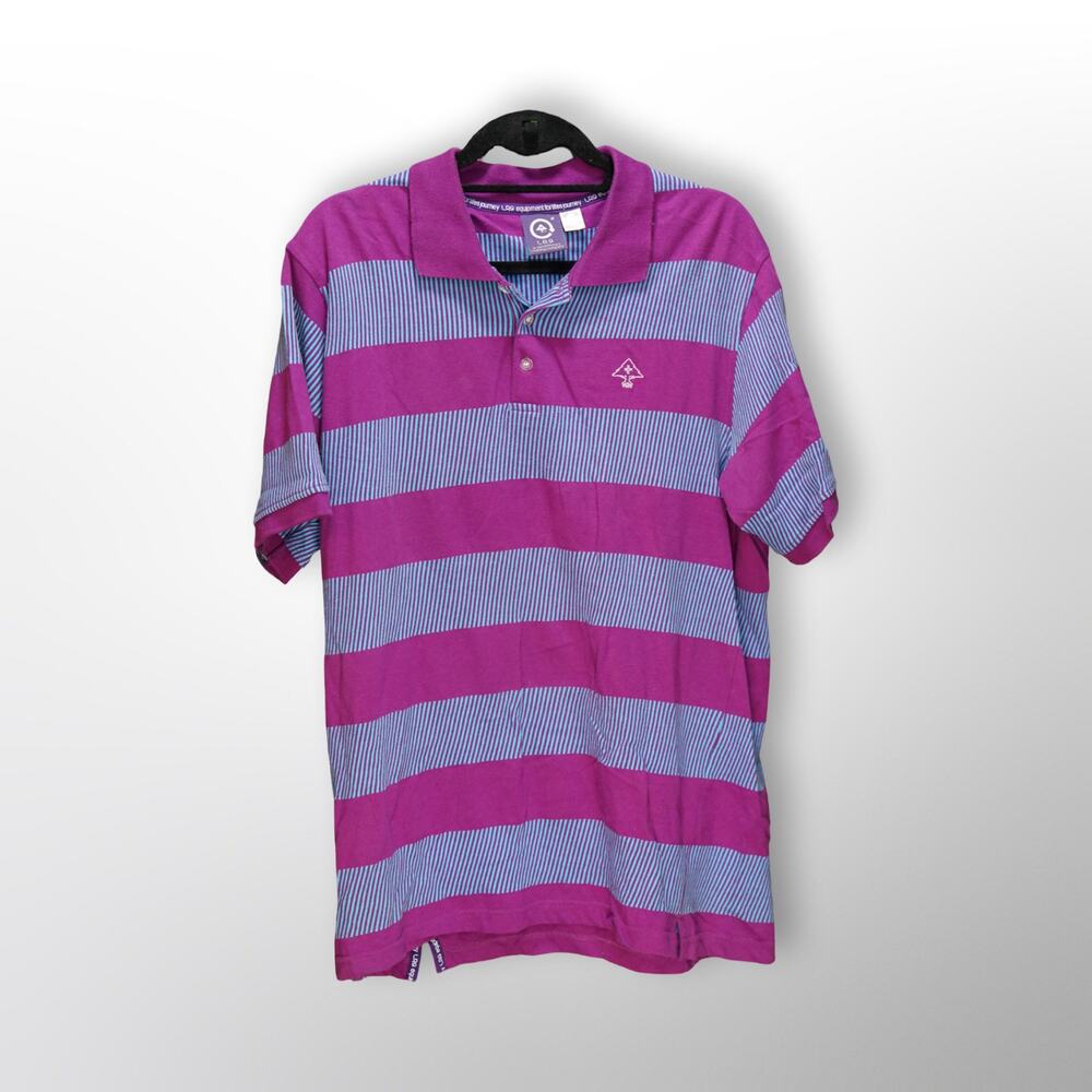 LRG Men's Blue & Purple Polo Shirt - Size Large